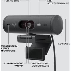 Logitech BRIO 500 1920x1080 Wired Webcam - Superior Clarity & Smart Features for Video Calls